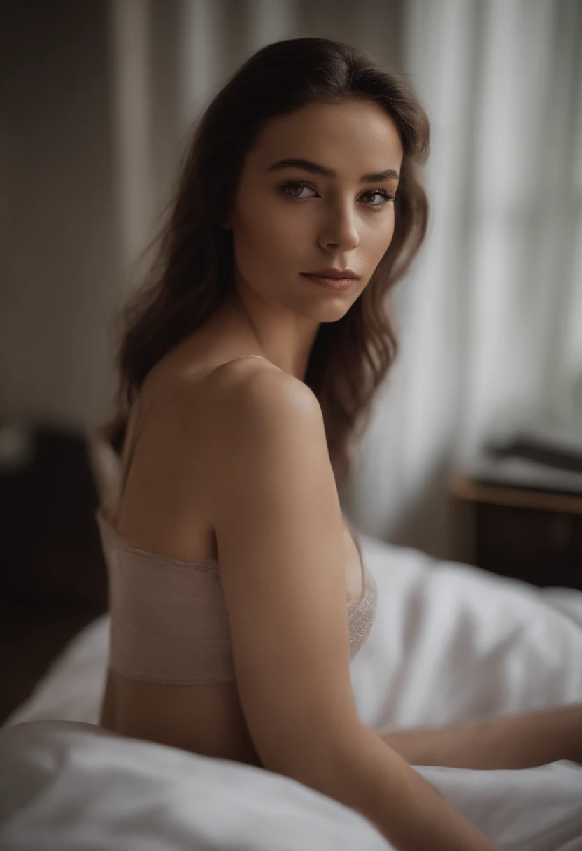 arafed woman with black clothes, sexy girl with brown eyes, portrait sophie mudd, brown hair and large eyes, selfie of a young woman, bedroom eyes, violet myers, without makeup, natural makeup, looking directly at the camera, face with artgram, subtle makeup, in the gym showing off her body