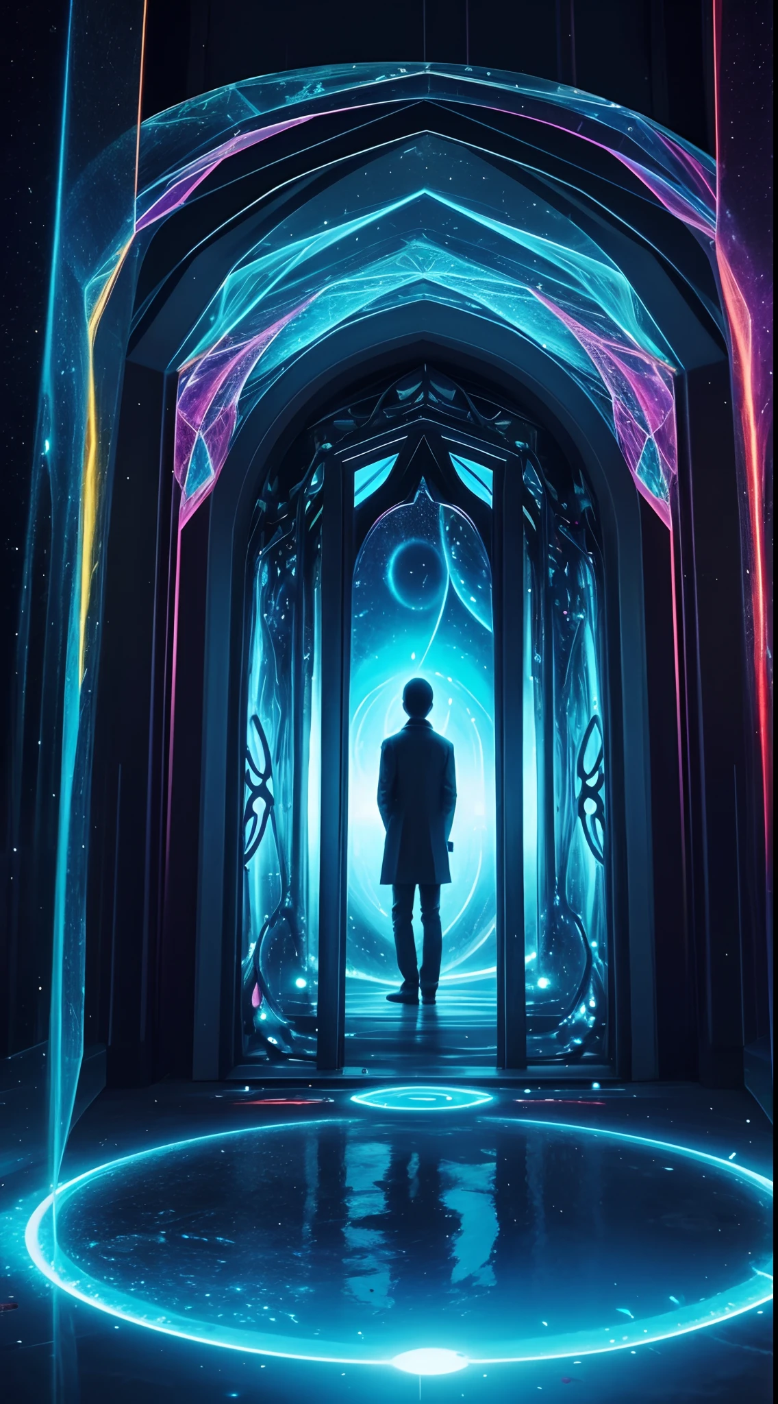 multidimensional portal that seems to lead to another mysterious and unknown world --embedding Portal:1.5, Multidimensional:1.3, Other World:1.3, vibrant tones, colorful, high saturation, surreal, mysterious --auto