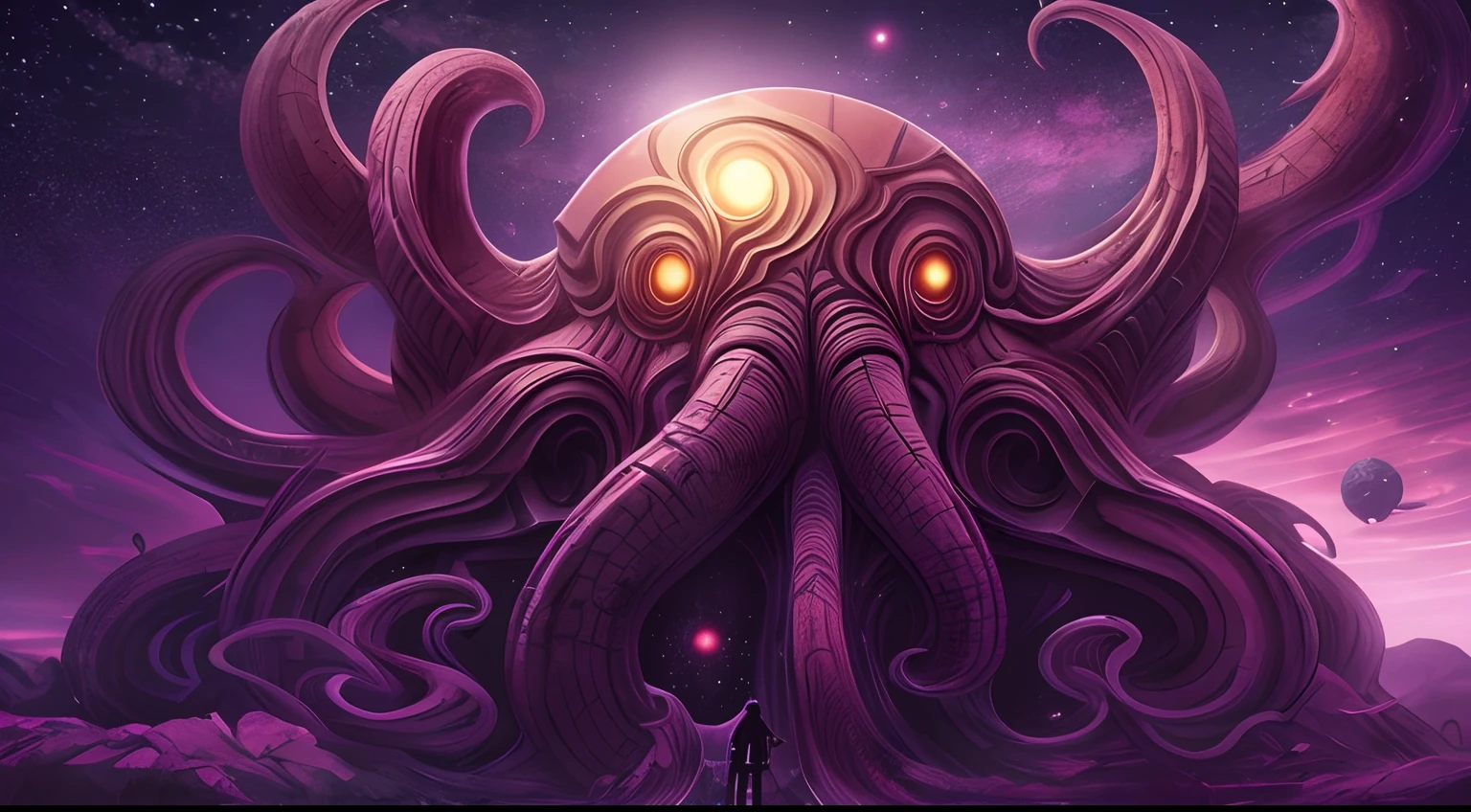espacial, Cosmic Terror, Planetas, terror, Cthulhu, Chamada de Cthulhu, espelhos de agua, Titanic, Buraco Negro, Saturno, cosmico, estrelas, ((obra-prima, ultra detalhada)), arte conceitual, illustration, Arte Digital, florescer, brilhante, high intensity lighting, luz de fundo, cinematic lighthing, soft-lighting, natural lightting, lighting dramatic, dark ilumination, intrincado, altamente detalhada, Hiper realista, trending in artstation, Concedido, fascinante, elegante, Foto RAW, Absurdo, Alto, 4k, studio quality, octan render, 8k UHD, papel de parede.