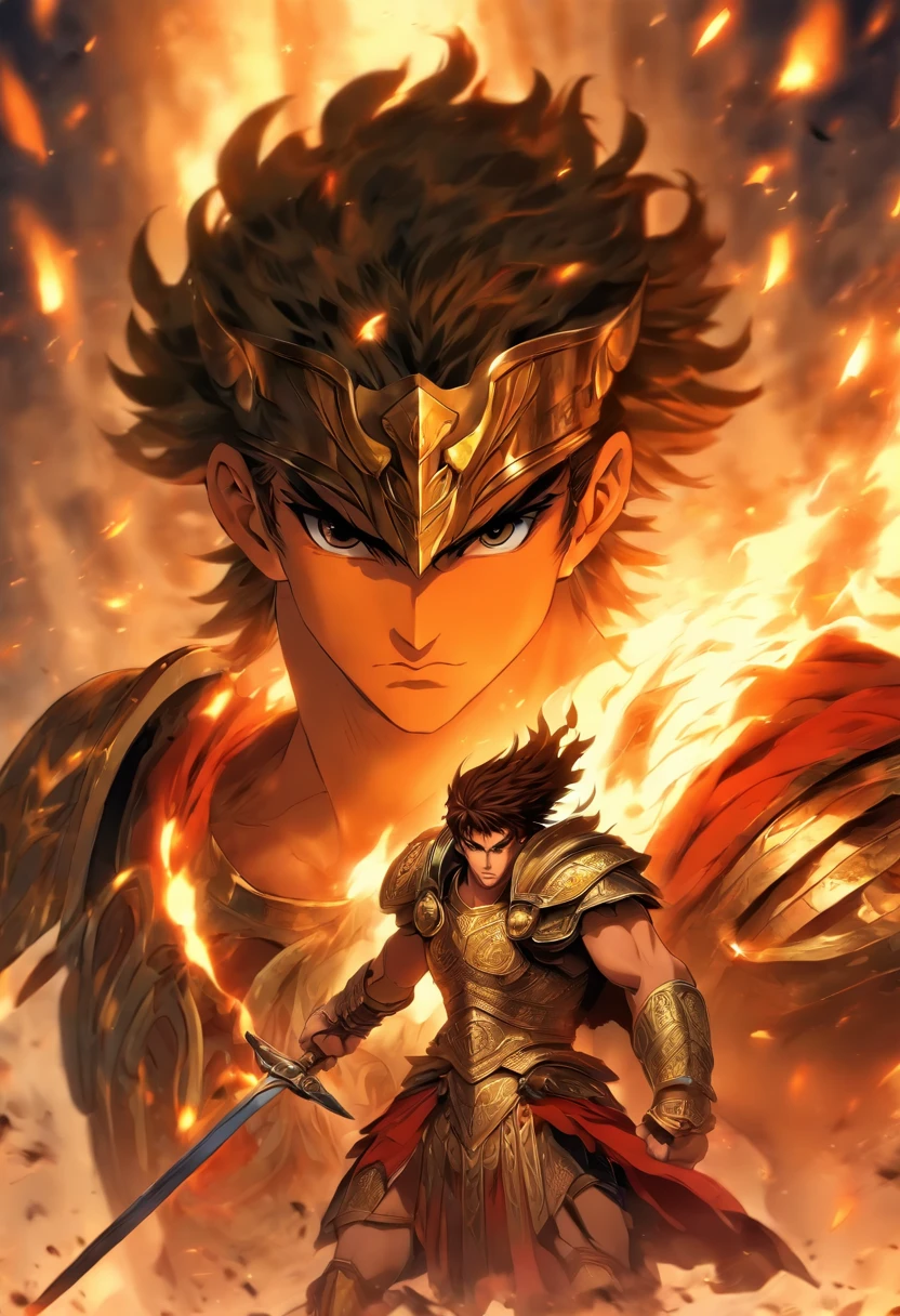 Perseus, Greek hero, cave, warrior, Greece, serious expression, man, sword and shield, Highly detailed background, Perfect masterpiece, high quality, very high resolution