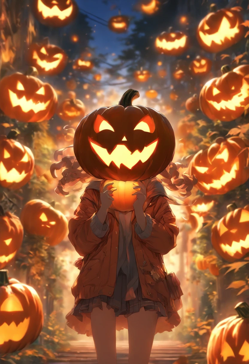 a girl holding a pumpkin in front of her face, anime art wallpaper 8 k, anime art wallpaper 4 k, anime art wallpaper 4k, anime style 4 k, 4k anime wallpaper, anime wallpaper 4 k, anime wallpaper 4k, 4 k manga wallpaper, cute anime catgirl, beautiful anime catgirl, anime girl with cat ears