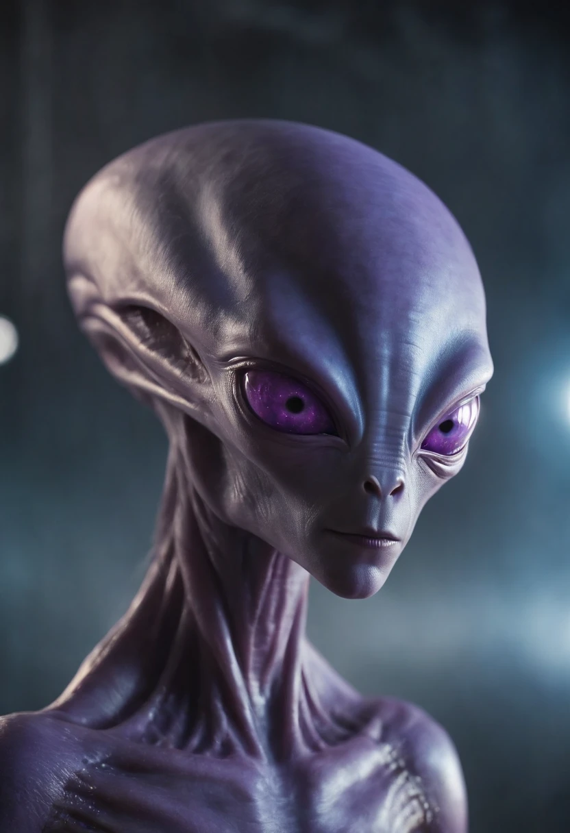 Alien prata Mestres da Luz e da Tecnologia, um azul, outro rosa, outro roxo, uma prata, blue with a slightly oval and elongated head;, olho, nariz grande, pequeno, Slender body enters a starship wearing a realistic futuristic alien suit, a hyper-detailed alien, pink and purple and alien, alien looking, space alien Ete-Grey , Portrait of a large alien pupil Almond Exotic alien Pink Portrait of a humanoid alien, An alien, alien portrait, Hybrid alien Long-headed affectionate alien, futuristic alien features. ( Detalhes borrados do navio futurista)