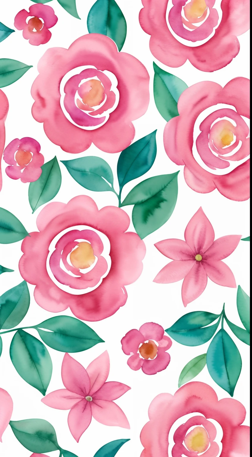 watercolor pattern of beautiful flowers, Rosette,  Plantas de videira, ,  Cores calmas em #3b4195 fundo colorido. Textura do papel aquarela.