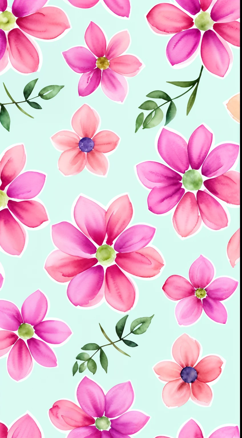 watercolor pattern of beautiful flowers, Rosette, Plantas de videira, , Cores calmas em #3b4195 fundo colorido. Textura do papel aquarela.