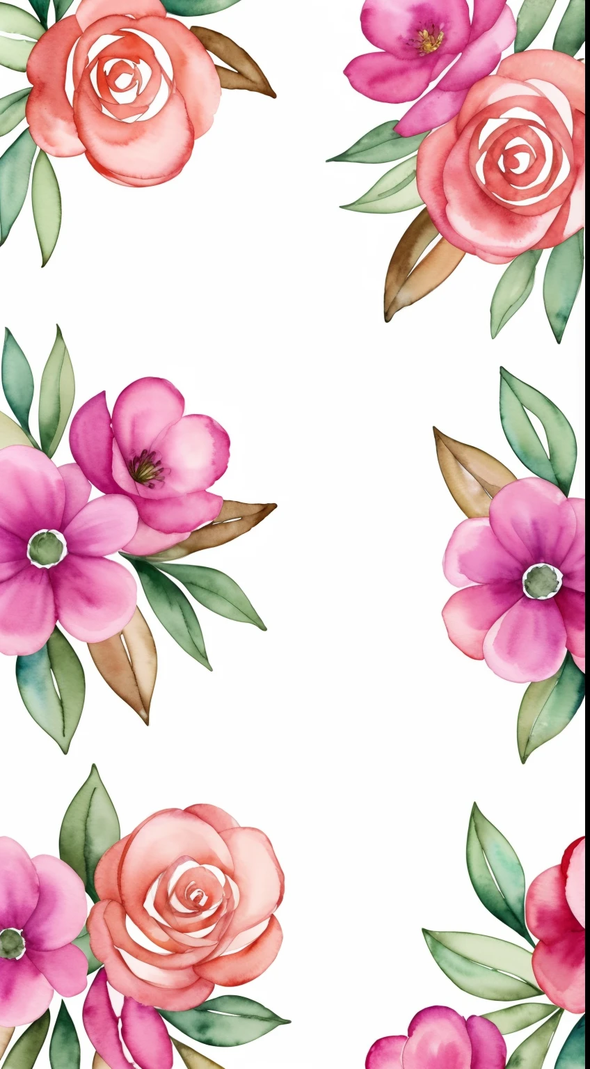 watercolor pattern of beautiful flowers, Rosette, Plantas de videira, , Cores calmas em #3b4195 fundo colorido. Textura do papel aquarela.