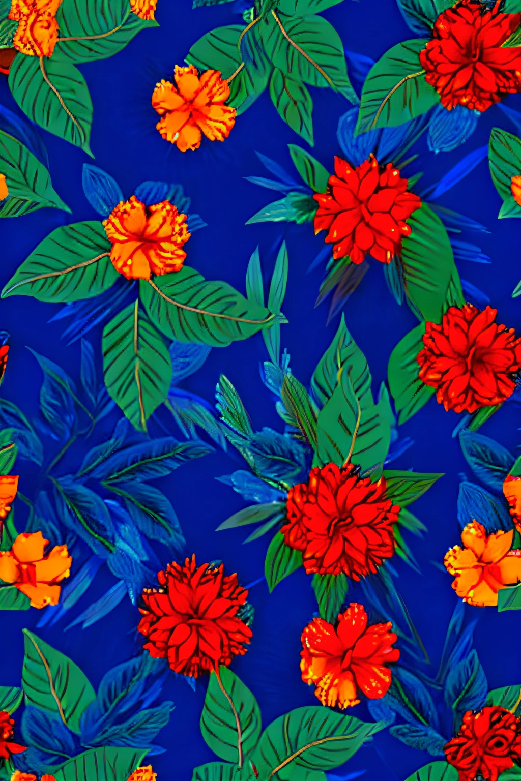 Gorgeous repetitive floral pattern in jewel tones, Efeito 3D