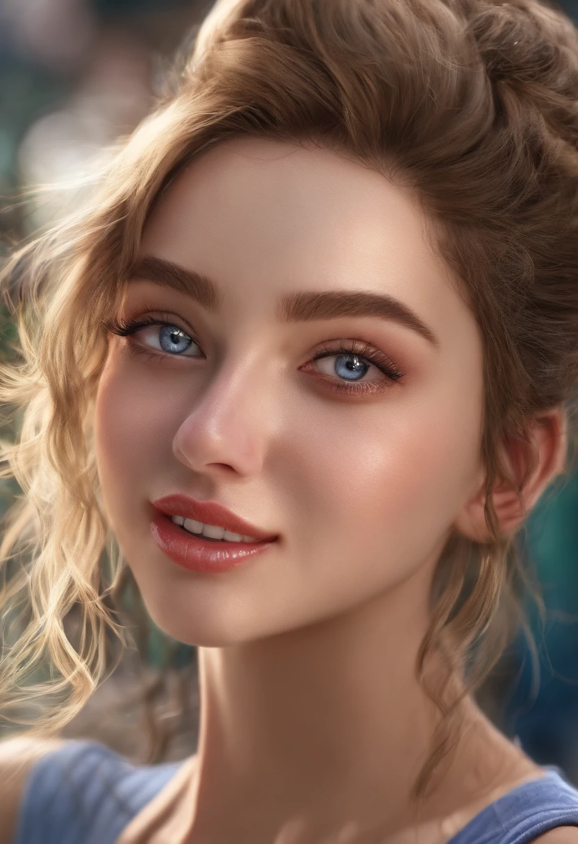 (best quality,highres,realistic:1.37),close-up portrait,beautiful detailed eyes,detailed lips,longeyelashes,fresh and radiant face,soft and smooth skin,natural makeup,2girls,joyful and vibrant expressions,colorful and lively background,painting,professional lighting,vivid colors