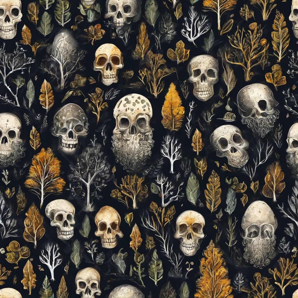 design de camisetas, fundo preto, arte centrada, 2D, vetor, salpicos de cores vivas, detalhes intrincados, Necromancer-skull character in black oil coat with wet glitter-looking hood, noite de lua cheia, Meia-noite, graveyard, tombs, Dry trees, luz de aro, Vinheta de borda, Greg Rutkowsk