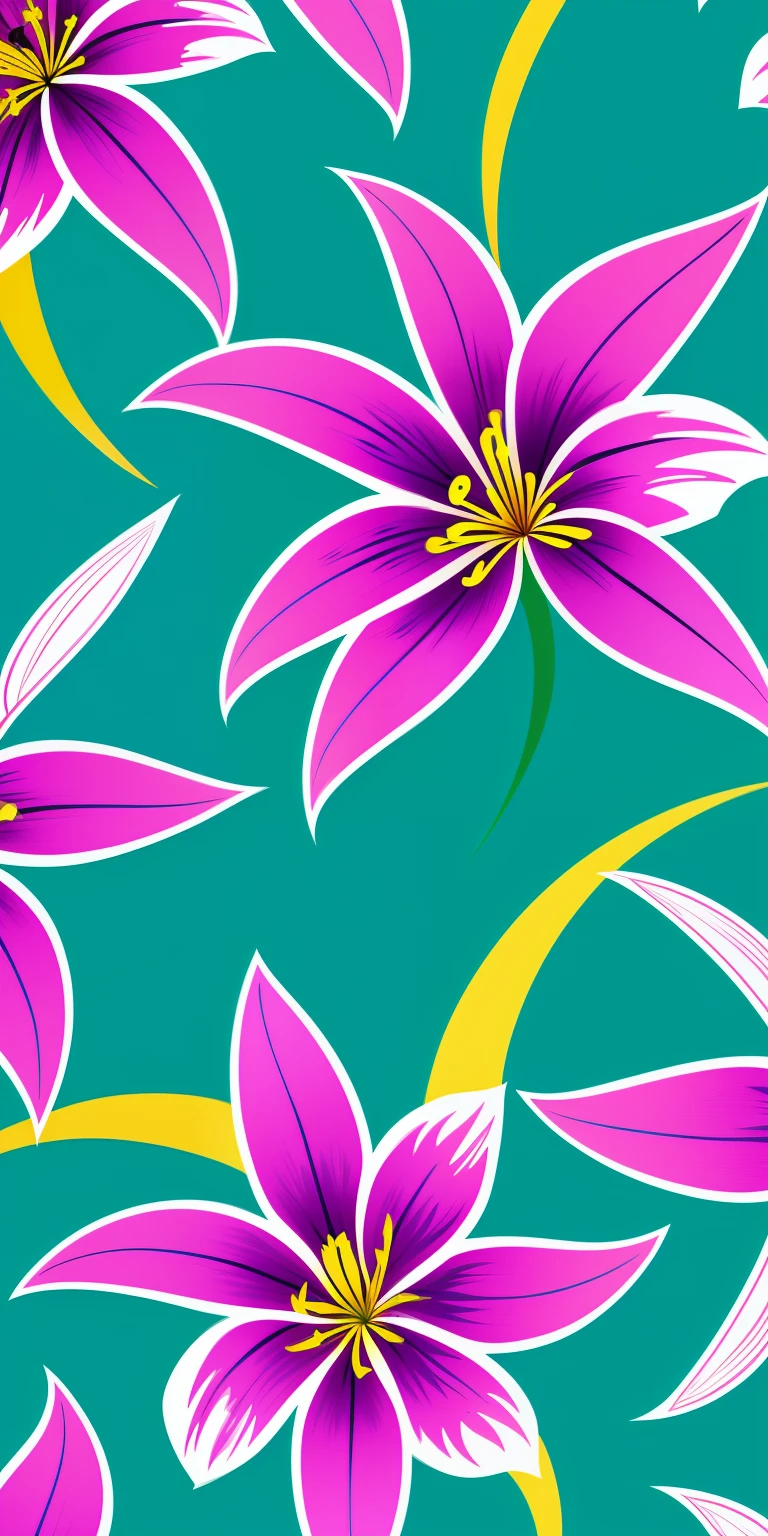 abstract lily flower wallpaper, vector style, splash ink, colorful, intricate