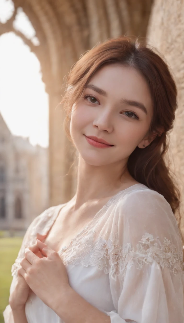 (Make a smile, flower, White background, grin, shirt, view the viewer, Simple background, Bouquet, Upper body, Red shirt:1.3), A (self-shot:1.2) A pretty (Young:1.5) 1girll, (Teenage:1.5), gloss on the skin, Rembrandt lighting, (CMYK hair, Wavy hair:1.36), A photograph of the expressionless face of the passport, ID cards, (close to viewer, angle of view:1.1), Small breasts, From above, Dynamic light, rays of sunshine, Sunshine, (freckle:0.2), (dark mole:0.2), (skin spots, acnes, Skin blemishes, Age spots, lanugo:0.2), (At Notre Dame:1.3) Natural Hand 2-3500 movie angle, (Cinematic_Light, Cinematic_Shadows, Bokeh, Depth of field:1.2),, Natural skin texture, hyper photorealism, hdr, ultra - detailed, R A female W photo, Photorealistic, Best quality, A high resolution, Realistic, 8K, Caustics, Dynamic light, Beautiful and delicate lips, Delicate fingers, detailedpupils, Real human skin,