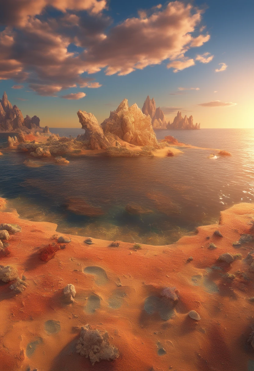 terra gigante、oceanos e crosta terrestre, Top-notch image quality、azul