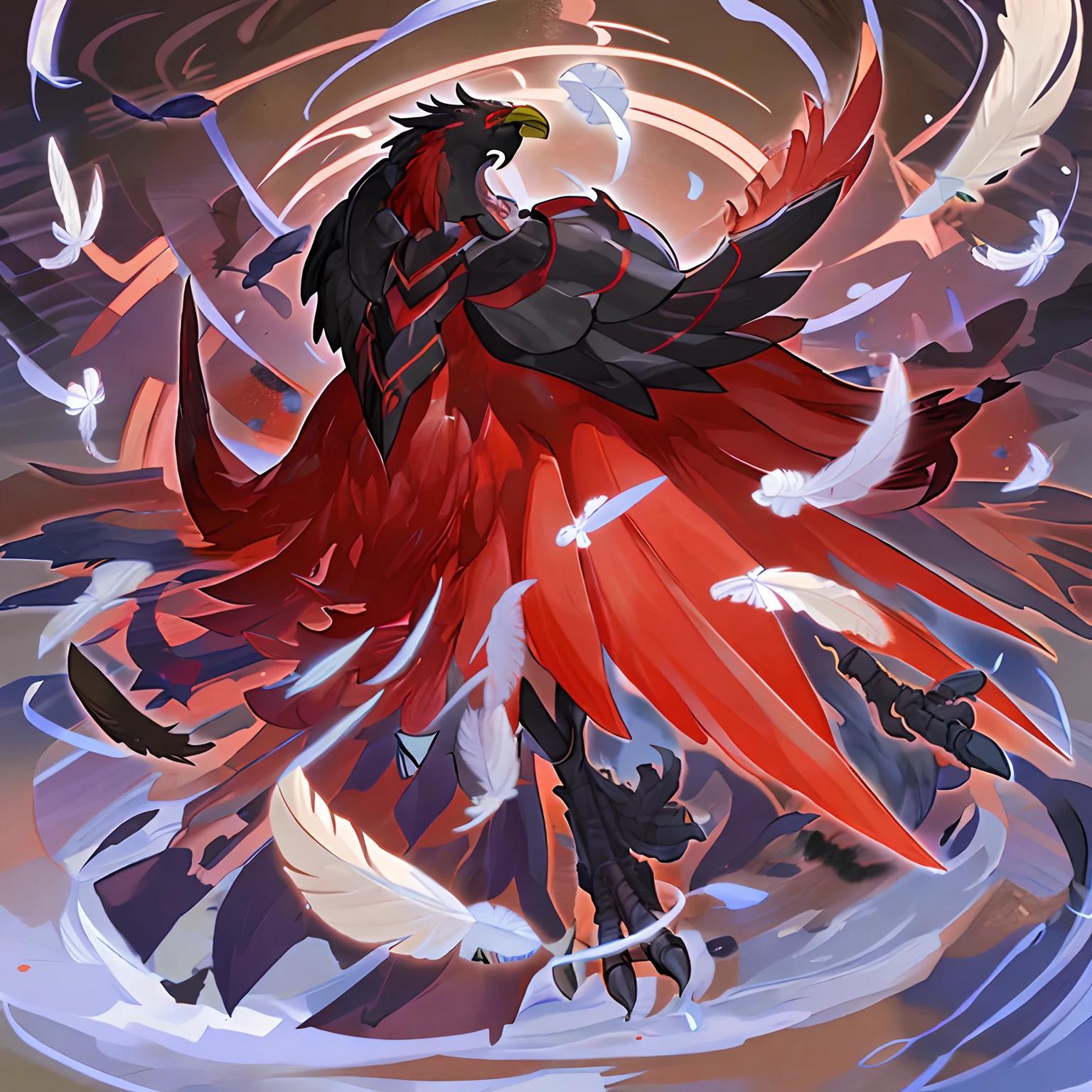 armored bird creature, masterpiece, 4k, absurdres,yugioh style
yugioh monster
glowing
outline
,whirlwind of feathers background