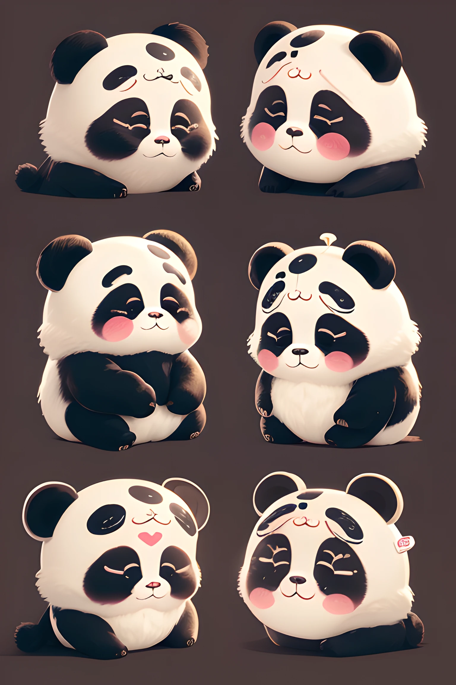 cute panda stickers, have different expressions(happy, sad, crying, laughing, disgust, mad, angry, sleepy)
