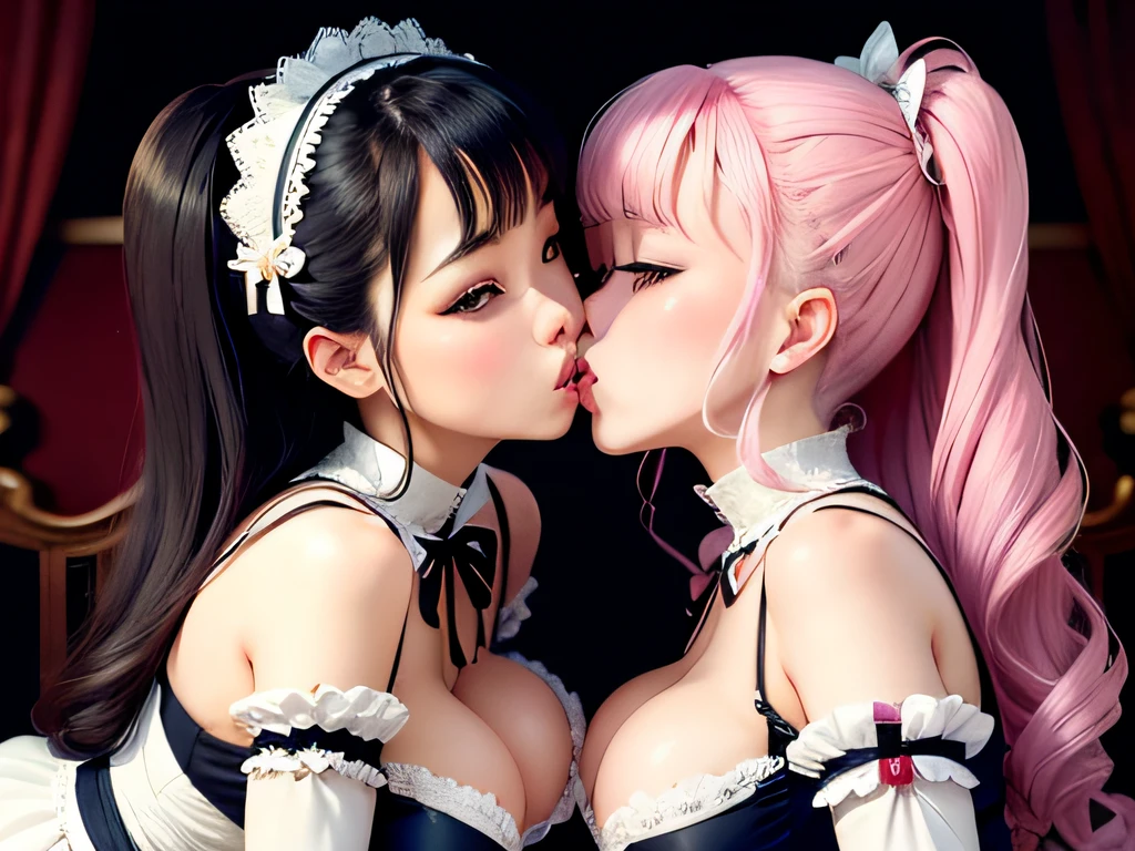 Maids　校服　Idol　kawaii　SEX　Deep kissing　lesbian　breastsout