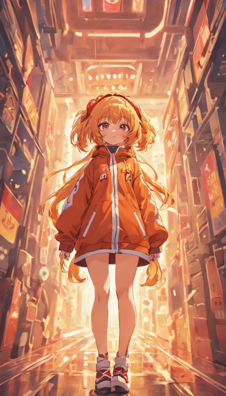 Cute anime girl, hotdog outfit