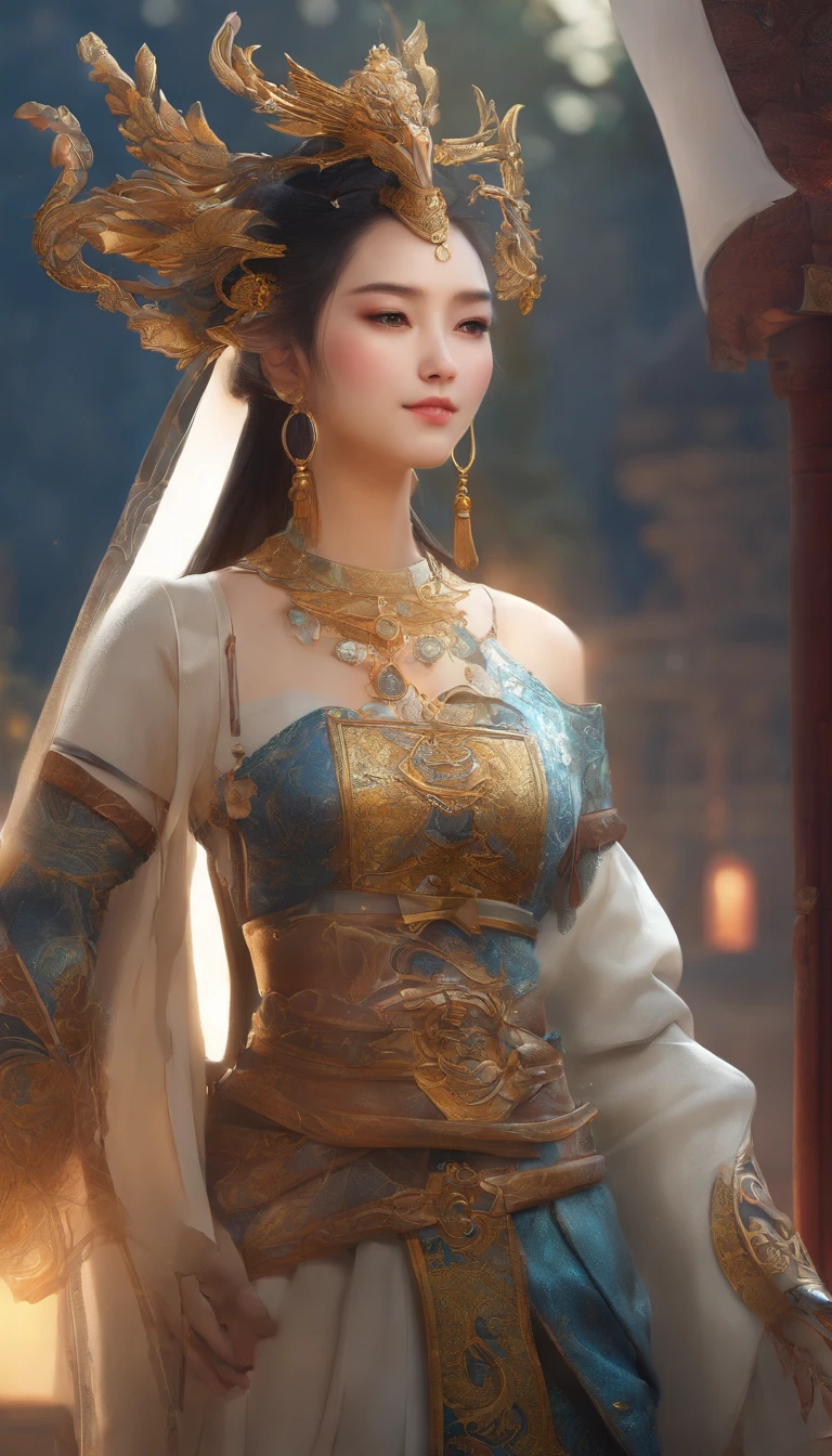 5 cute faces, Beautiful Mikken, beautiful Girl, Black Dragon Horn, cabelos preto e longos, black eyes, Tear mole, Ganzkörperesbian, long legged, C Cup, background outdoors, Rule the beast, Clear facial features、amazing facial features, ancient Chinese costume、Chinese cyberpunk, haar, super complex design, Xiuzen's costume, Historical costumes, stunning lighting, OC rendering, Cinematic Rim Light, fine lit, tmasterpiece, super detailing, Magnificent composition, hyper HD, High quality, 32 thousand., information, C4D, masutepiece, ccurate, Anatomically correct, high details, High quality, hight resolution, Best Quality, awardwinning, Textured skin, nffsw