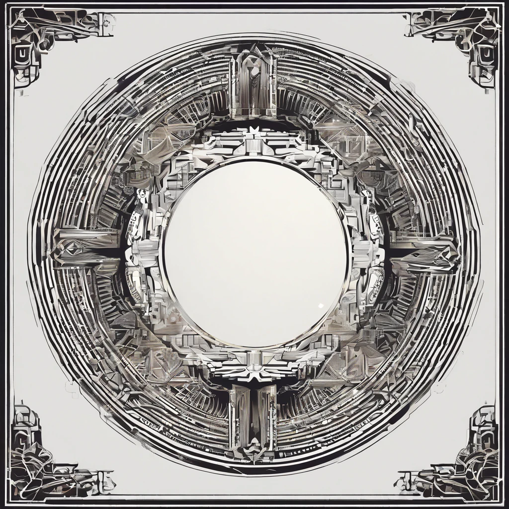 circle border, circle frame, (picture frame), token border used for online game, no character, cyberpunk frame design, border touches edges of image canvas,