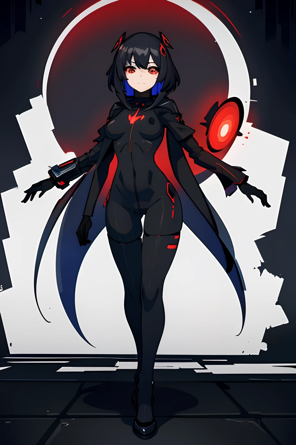 blood stain, mechanicalparts, electrical wires, electric cables, Failure effect, terroral, sci-fy, A futuristic, background inside dark, neonlight, cyber punk perssonage, hyper realisitc, eerie, unnerving, spine-chilling, terroral,Best quality, high resolution, Ultra-detailed,Blackened