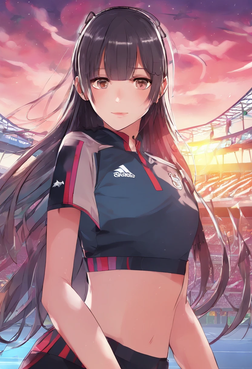 (Kaguya personaje ficticio del anime Kaguya sama solve is war) , 1 mujer, trotando,jugando futbol, Easy concentration expression, ropa de futbol blanca, muslos grandes, pechos grandes, sudor, cabello mojado, (estadio fondo de pantalla CG 8k extremadamente detallado), la mejor calidad, solo, 1girl, cinematography lighting, fondo detallado de estadio de futbol, hermosos ojos detallados, pupilas brillantes, (un extremadamente delicado y hermoso), (Description of Eyes beautiful and detailed), ((ultra detallado, obra maestra,))