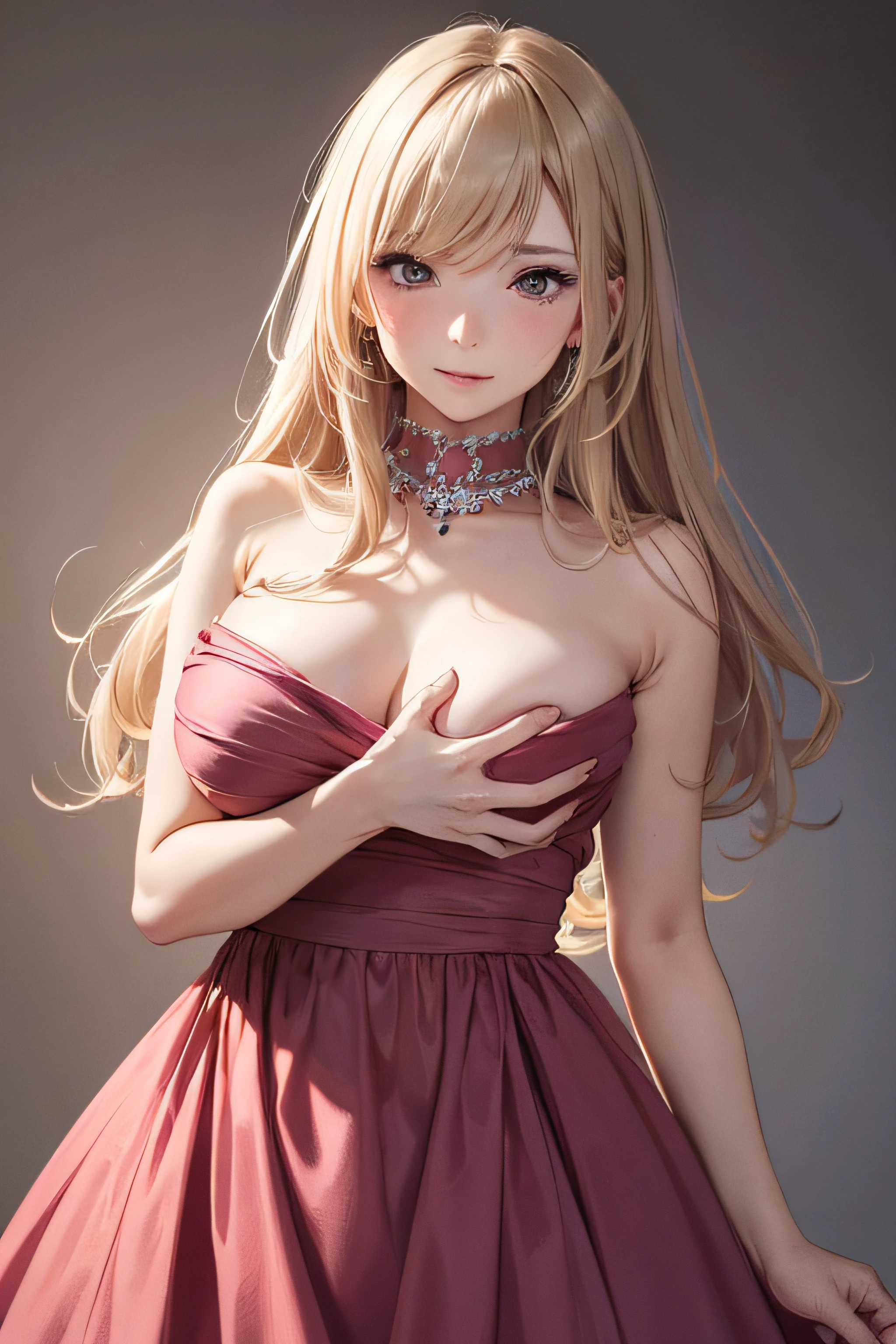 (a girl in a party dress showing how she grabs one of her naked breasts), ((detailed)), medium breasts, flirtatious,
((very detailed)), perfectly detailed face, detailed hand, photorealistic image.