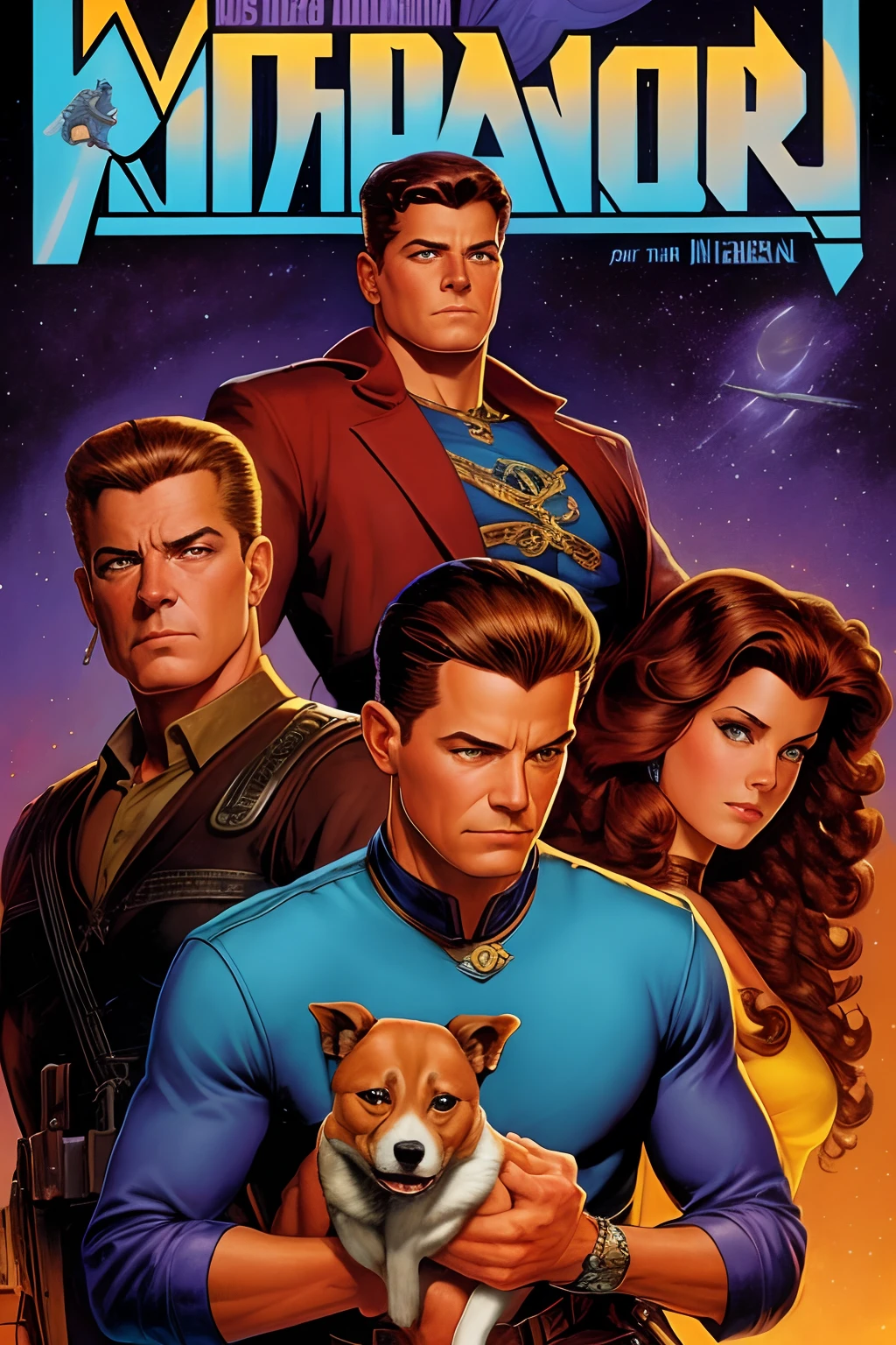 Create a hilarious moment from "Star Trek: The Original Series" with exaggerated facial expressions and comedic elements. Capture the essence of classic sitcom humor. enormous tits