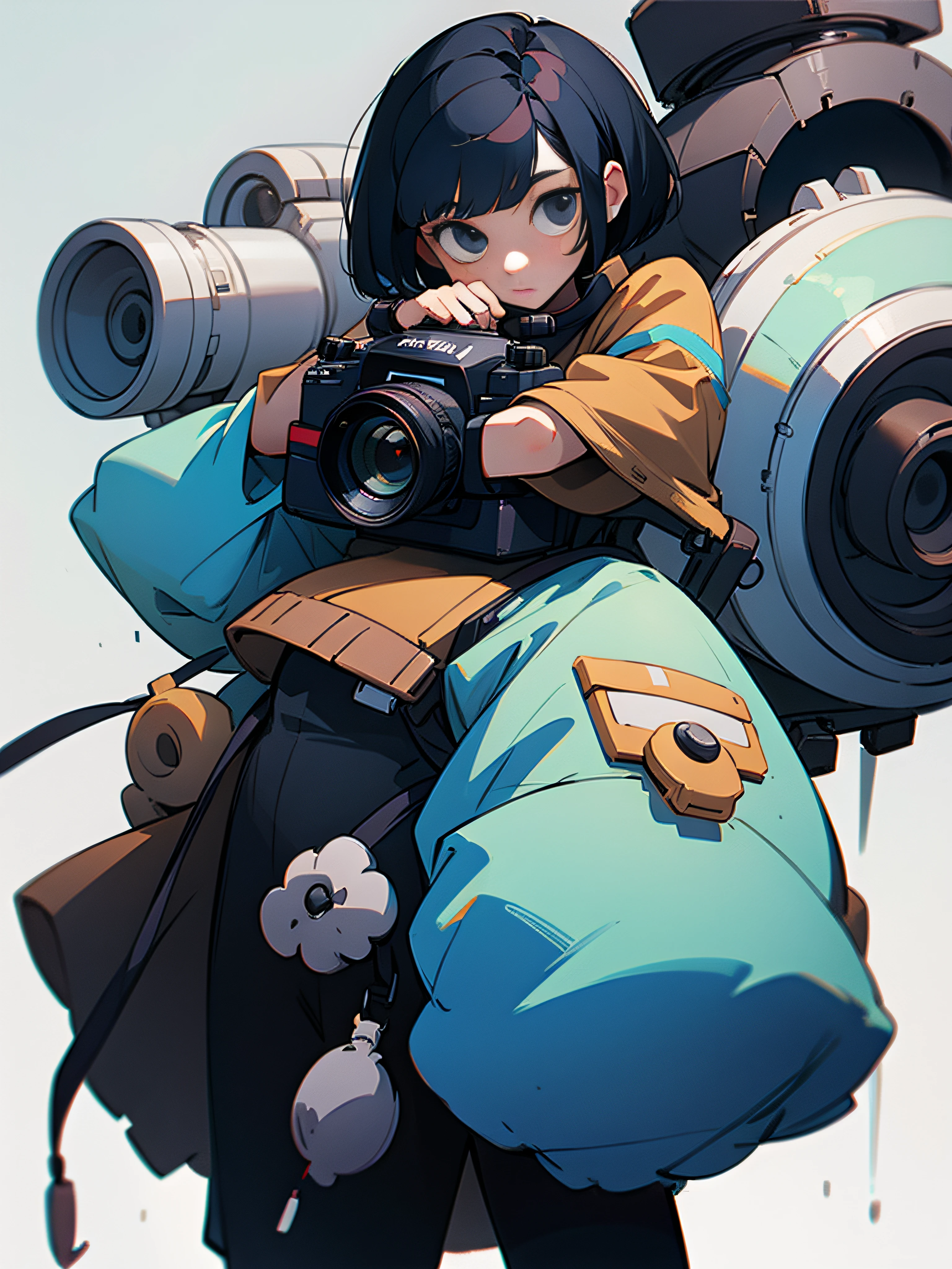 Black Hair Short Bob２０A woman in her teens is holding a camera