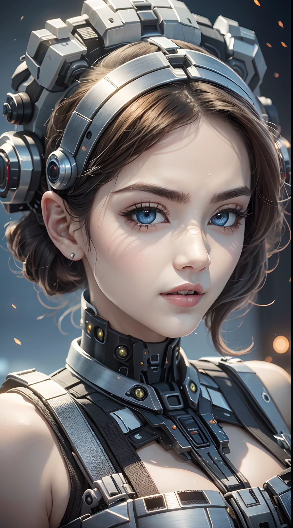 ((mejor calidad)), ((obra maestra)), (detallado: 1.4), ....3D, Maestro Chef-Mecha, Hermosa mujer ojos azules cyberpunk Con armadura estilo Master Chef, sci-fi technology, HDR (High Dymanic Range), Trazado de rayos, NVIDIA RTX, Super resolution, Irreal 5, Subsoil Scatter, Textura PBR, Post-procesamiento, Anisotropic filtering, profundidad de campo, maximum sharpness and sharpness, Textura multicapa, Mapeo especular y albedo, Sombreado de superficies, Accurate simulation of light-material interactions, proporciones perfectas, Renderizado de octanaje, duotone lighting, ISO bajo, Balance de rojo, Regla de los tercios, amplia apertura, 8K RAW, high-efficiency subpixels, sub-pixel convolution, light particles, Light scattering, efecto Tyndall, muy sexy, cuerpo completo, pose de batalla, cabello plateado, Alien battlefield,