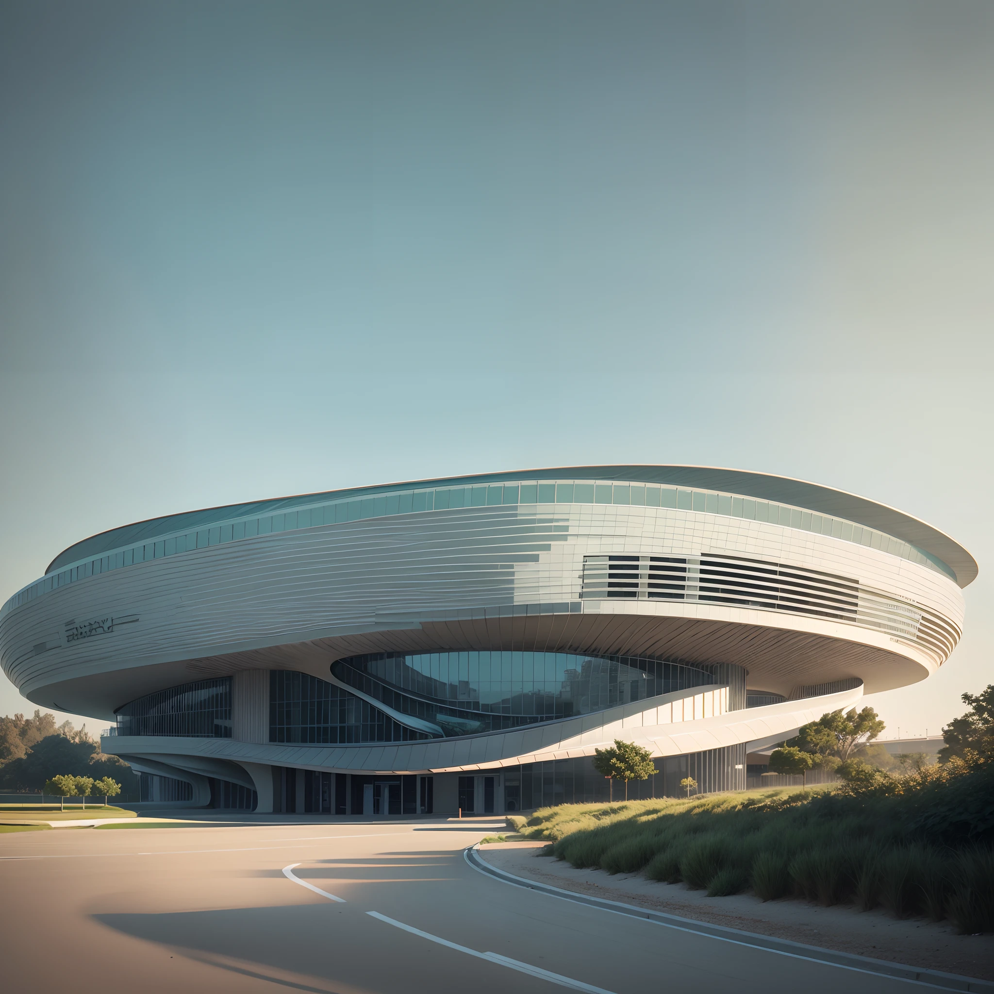 sport center in the style of zaha hadid --auto --s2