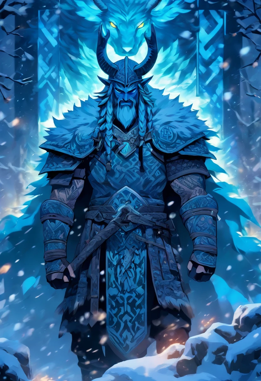 the best quality, very high resolution, detailed 4K CG, master piece, ragnarok, vikings, nordic clothing, viking war, rune tattoos, snow, yggdrasil, nordic mythology, rune tattoo, beautiful aesthetics, beautiful image