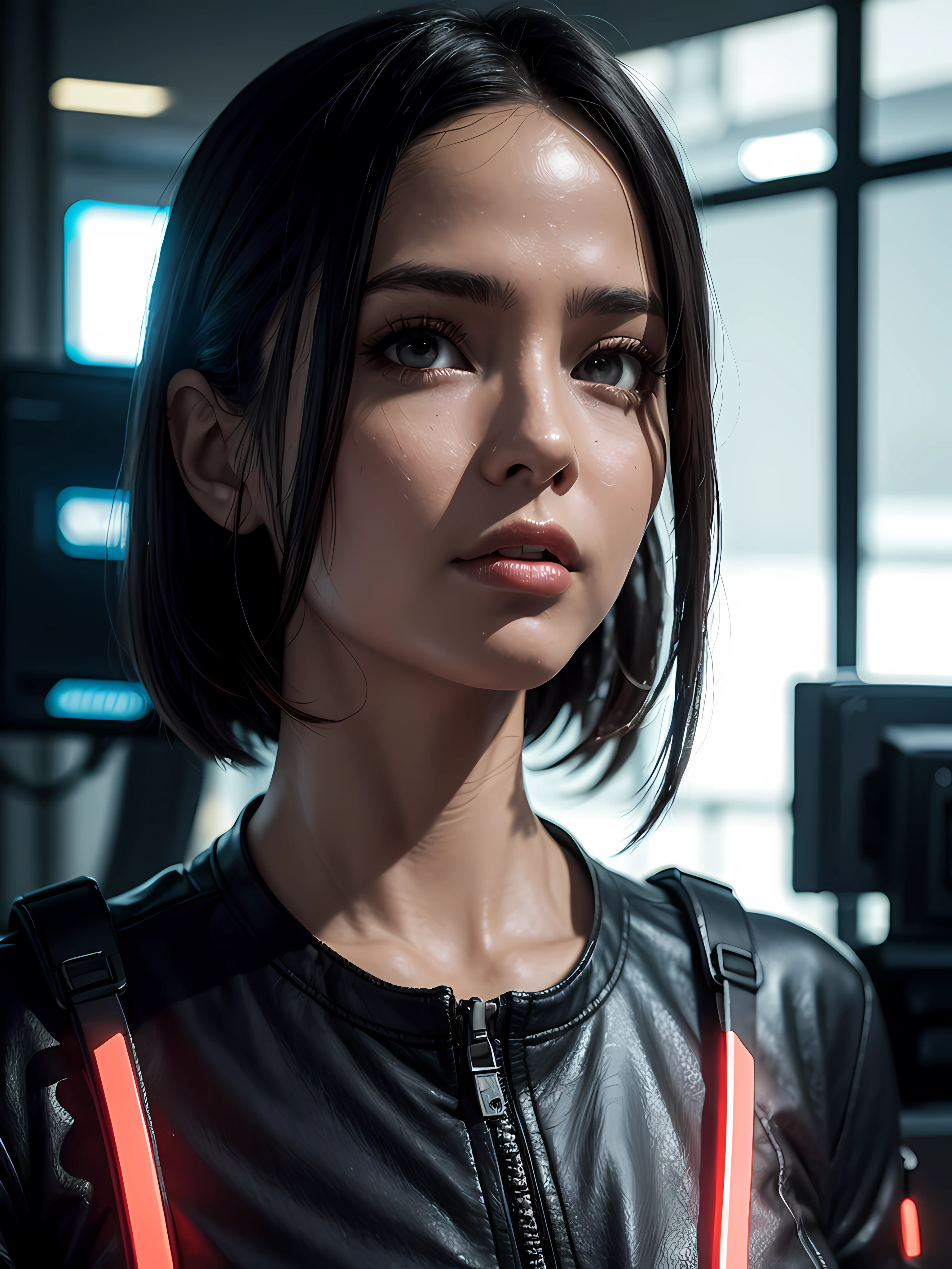 sozinho, 1 garota, Cyberpunk, 8k. Ultra HD, HDR 10