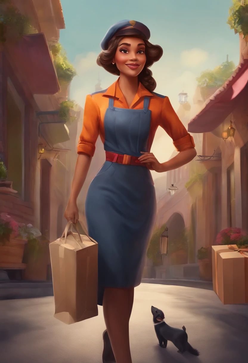 Cute delivery lady