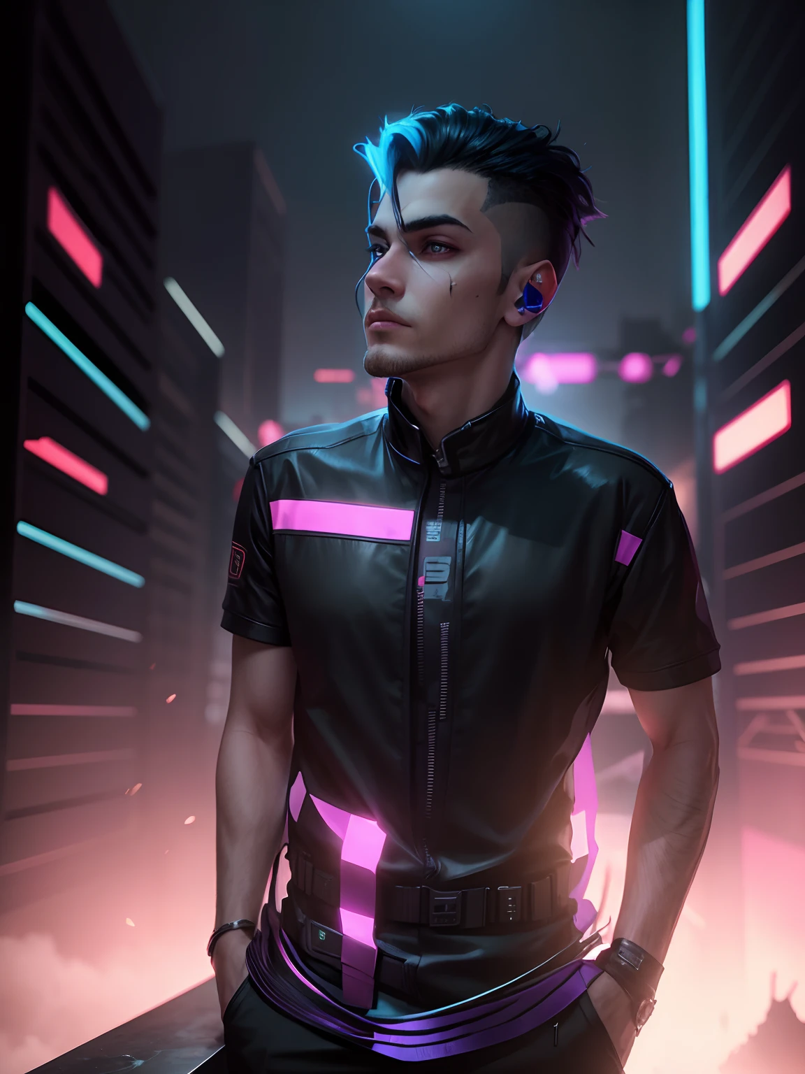 Remove background, Cyberpunk, Handsome,