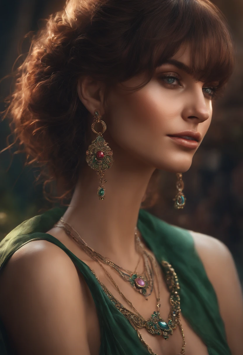 (Masterpiece, Best quality), 1fille, beau visage, brandir_Mew, cheveux verts, bangs blunt bangs, tatouage, garniture en fourrure, collier, chain, cartoon