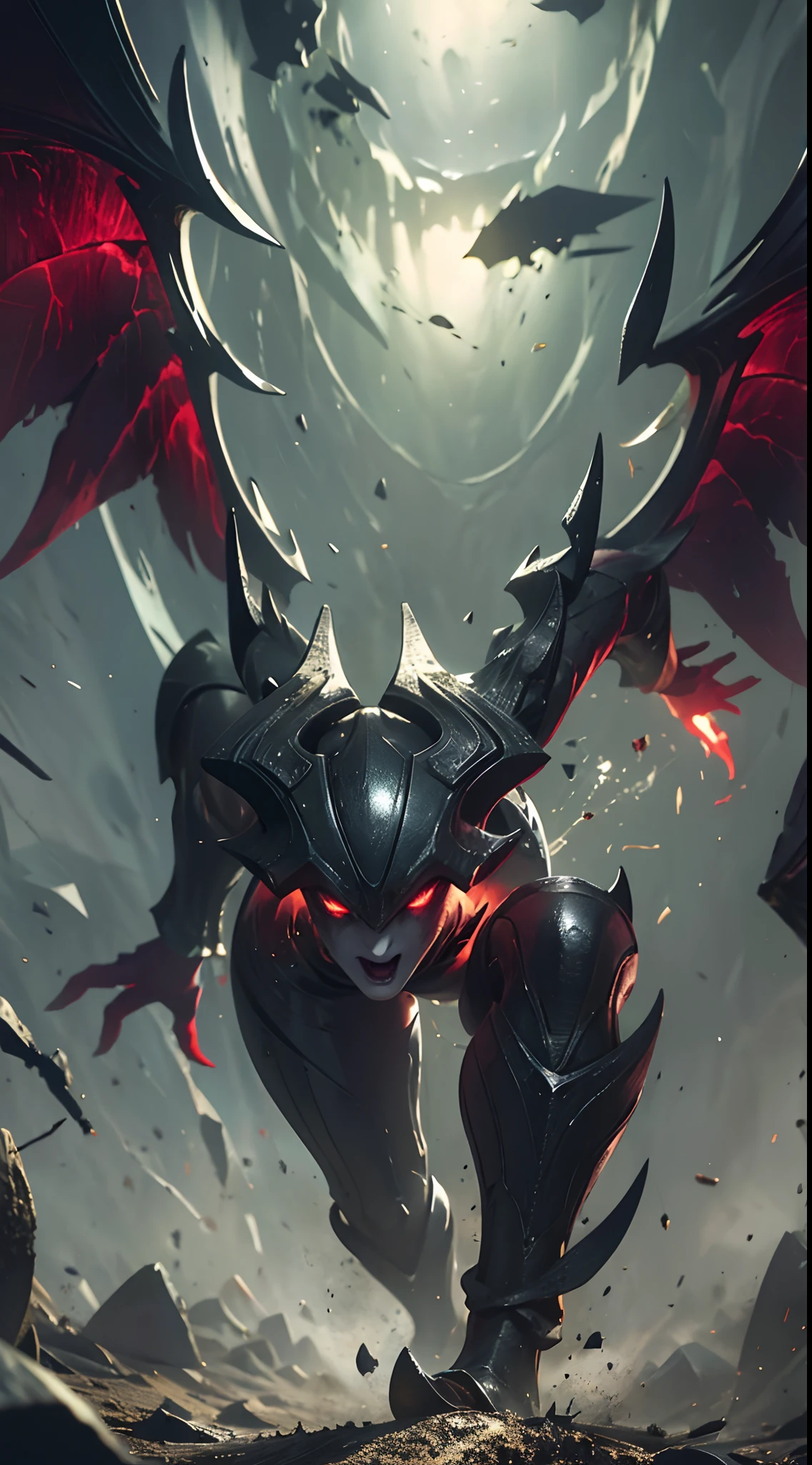 (Best Quality,4K,High resolution), Evil apotheosis,(Best Quality,4K,High resolution),Jet black hair on a black body, Body covered with hairs all over the body, Deformed body,facial expressions distorted by pain,Sharp eye light,Red glowing eyes、Facial expression enhancement,,Changing the Appearance of a Transform,beast,Beastification,Metamorphosis、buttle,Delicate illustrations drawn in detail,Realistic skin texture expression,Realistic portrayal,Vibrant colors,expresive,Classic background(Best Quality,4K,High resolution), Comical appearance,(Best Quality,4K,High resolution), 18yo woman, Red highlights on black hair, Long hair, Straight hair, Cool Woman,Majinization,Cold eyes ,sharp eye,Staring at me,comic strip,animesque,Comical illustration,busy,Deformed cute illustration,Full body projection,Turn your body to the front、Crawling on the ground、Attack、Rise from the ground、Evil Fight,brave、Standing up、Combat stance,Dark worldview,Doomsday World、Fighting、Body engulfed in flames