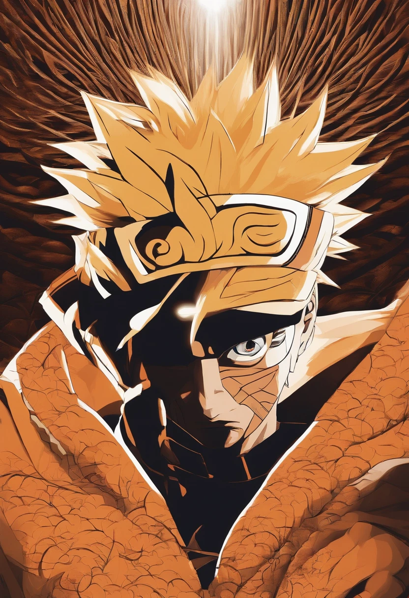 "Create a breathtaking movie poster inspired by Masashi Kishimoto's Naruto, showing the legendary Naruto Uzumaki in all his glory."