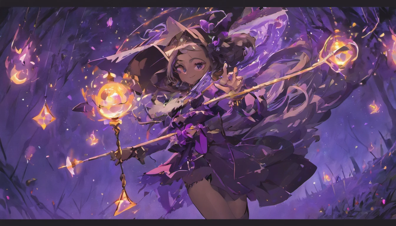 "(best quality,ultra-detailed),witch girl,black skin,purple eyes,anime style,detailed costume,long hair,flying broomstick,spell book,magic in the air,full moon,nighttime atmosphere,dark and mysterious,glowing potions,enchanted forest"