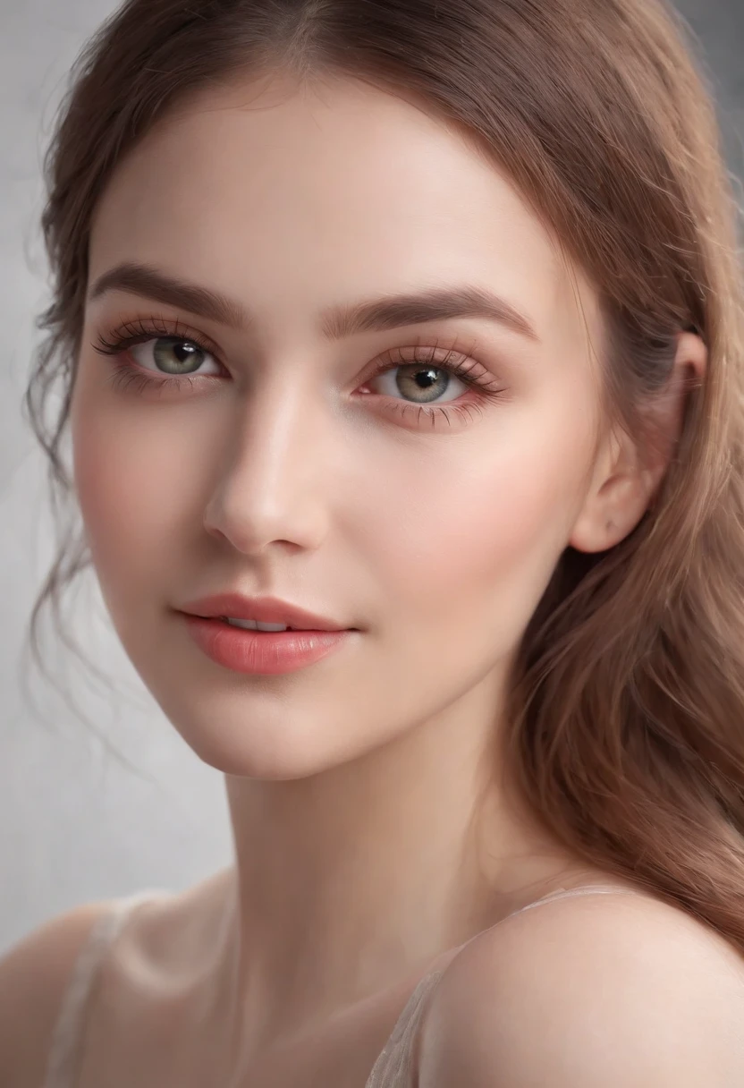 Portrait of a beautiful lady,beautiful detailed eyes,beautiful detailed lips,extremely detailed face and eyes,long eyelashes,(best quality,4k,8k,highres,masterpiece:1.2),ultra-detailed,(realistic,photorealistic,photo-realistic:1.37),oil painting,fine brush strokes,vibrant colors,soft lighting,delicate features,graceful pose,elegant attire,subtle smile,classic portrait style,subdued background,gentle expressions,sublime beauty,colored tones,painterly texture,idealized representation,subtle details,professional composition.