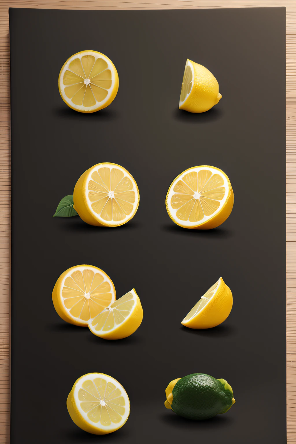 lemons,a sticker,material,Semi-finished products,Black background cloth,Cartoon pattern