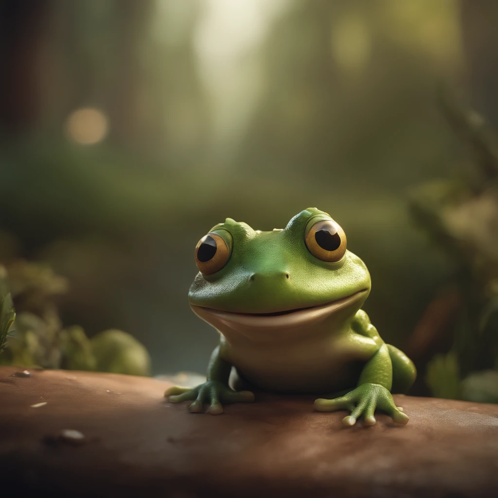 Close up of cartoon character with big smile, Concept art by Andrew Ferres, behance contest winner, pop surrealism, Award-winning creature portrait, Frog fork, full color illustration, anthropomorphic creature, Humanoid Frog Monster, nffsw, epic full color illustration, full art illustration, Frogzilla Creature, Detailed creatures, Exquisite creature poster art