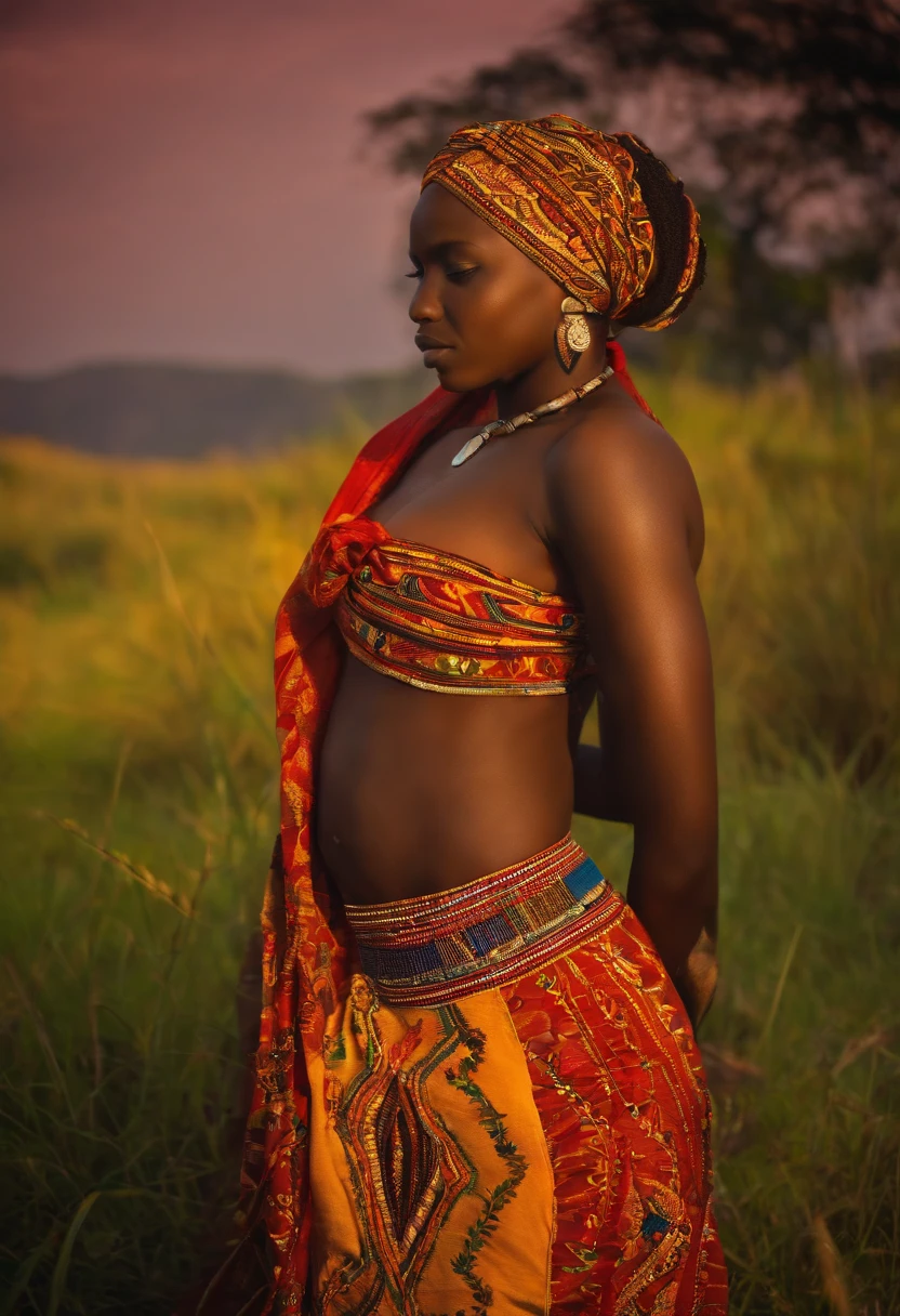 Undressed African girl