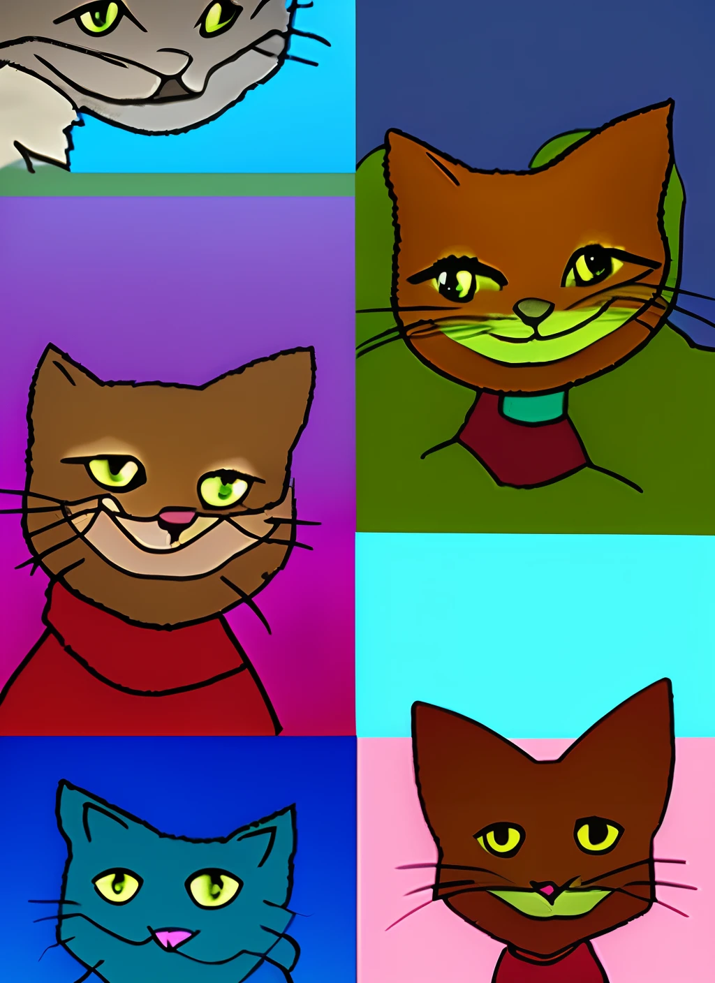 Cartoon two-dimensional anime cat