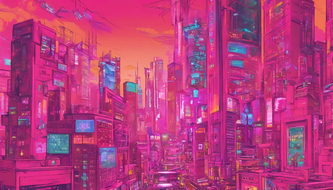 pinkcolor、Background Material、Shinjuku、Psychedelic style
