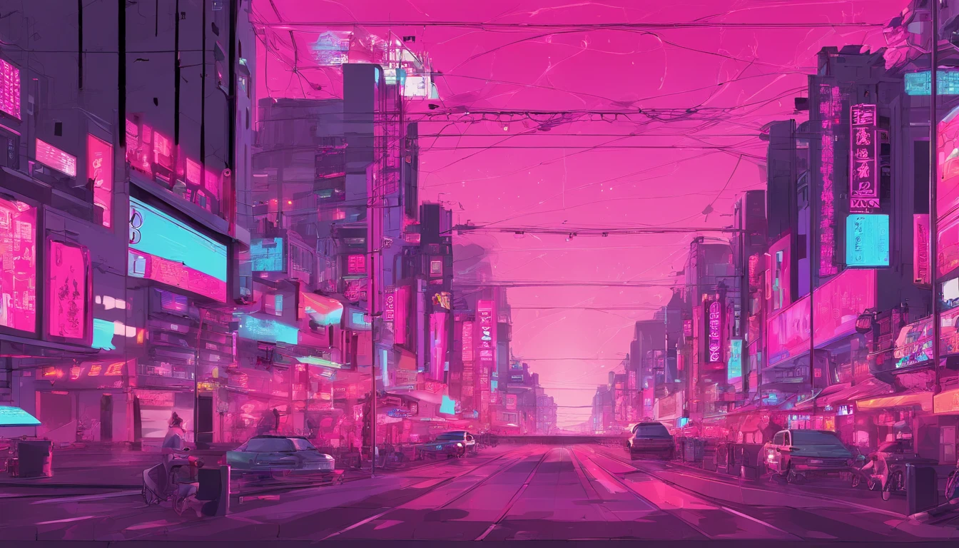 pinkcolor、Background Material、Shinjuku、Psychedelic style