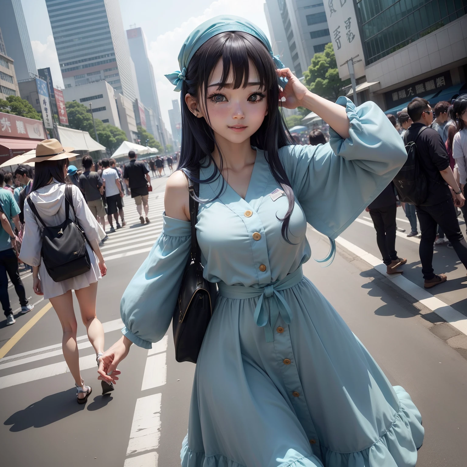 Anime girl in a blue dress and hat sits on a ledge, splash art anime , I&#39;ll do fanart too, flirty anime witch casting magic, trending on artstation pixiv, Ayaka Genshin Impact, fantasy art style, Mechanized Witch, astral witch clothes, Kushart Krenz Kay Art for women, High quality detailed 8K graphics