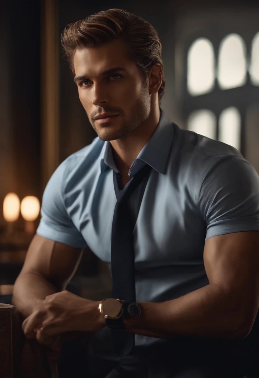 A realistic photo, Photorealistic: 1.4 Official Art, ultra detialed, Beautiful and aesthetically pleasing, beutiful, Masterpiece, of the best quality, Male Businessman,looks straight,a closeup of a