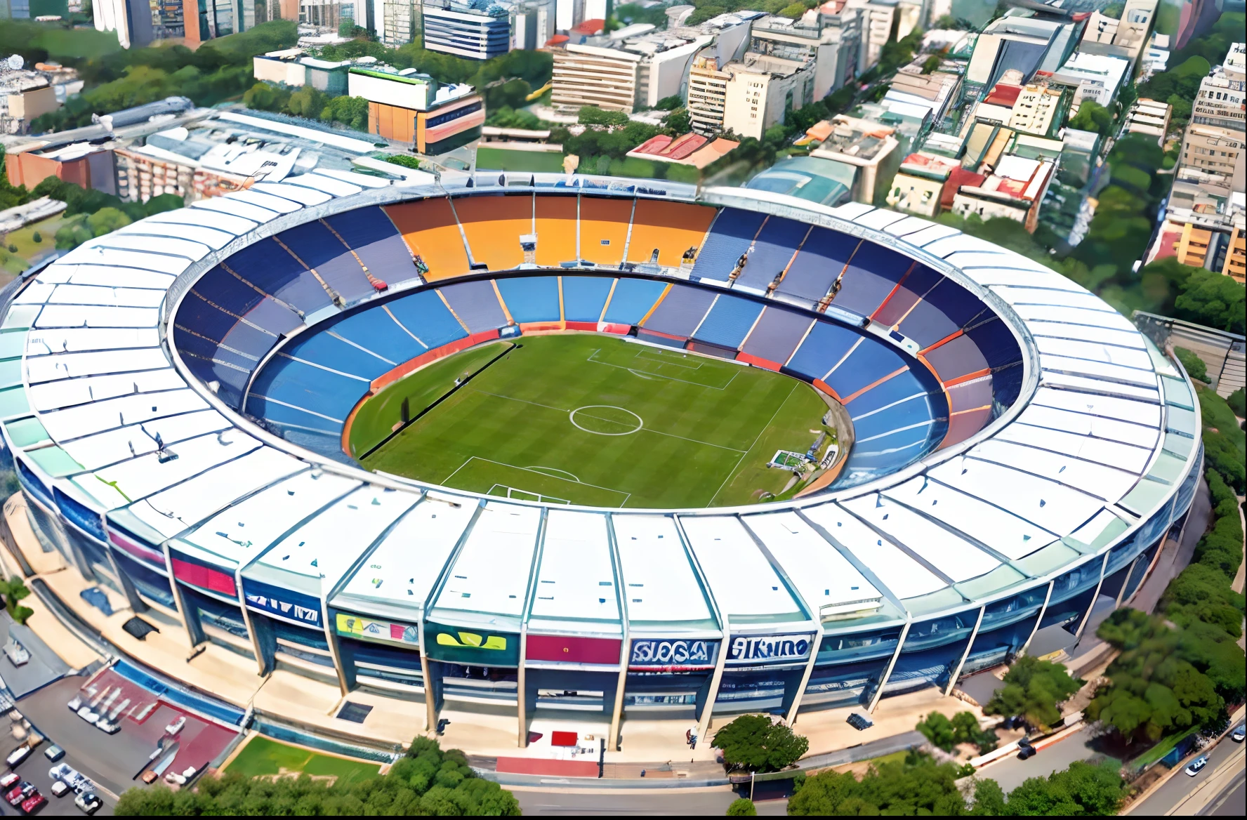 Arafed view of a football stadium with a lot of cars, football stadium, stadium, stadium landscape, stadium setting, art deco stadium, Skydome, stadium full of people, Shenzhen, desporto, tiro grande angular de cima, scenic view, um antigo, viewed from bird's-eye, exterior grande angular 2022, atmosfera vibrante