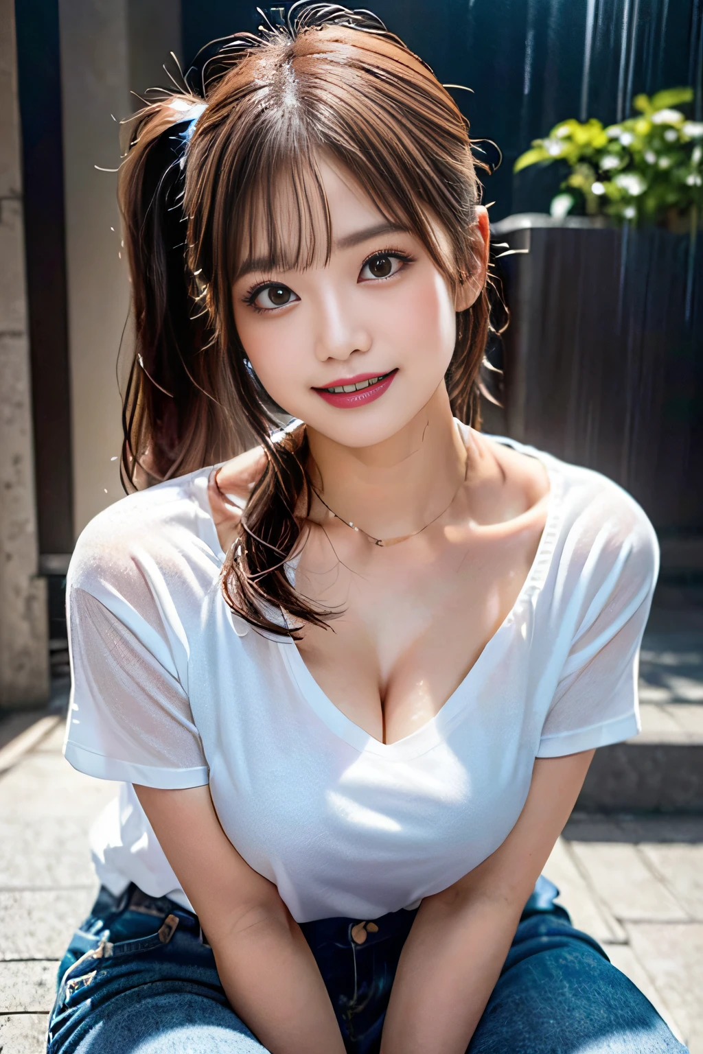 (((32k,high detal,high-detail、masterpiece,Attention to detail,full body Esbian,Lori,独奏))),Raw photo & realistic atmosphere,beautiful dark blue eyes,Detailed mouth,Glossy lips,Detailed eyebrows,Eyes drawn in detail with soft white skin that shines in every detail、Very beautiful eyes with azure eyes,Detailed lips、Very beautiful face,Very well-formed face、Lifelike face,shiny beautiful lips,Beautiful eyebrows,Infinite reality,Japan High School Uniform Best Design, Very cute high school girl, , japanese girl school uniform, Japanese high school girl , Beautiful and cute15 year old schoolgirl,the whole body is wet,dripped out,with a flushed face,Tremendously beautiful15-year-old girl,natural soft light、The body is dripping wet,Sheer clothing,Brown shiny hair,Hair is wet,Dripping water,dripping(Don't wear skirts,bare-legged,,Wet and see-through white short sleeve shirt,summer clothing,Beautiful kind eyes,Looking at the camera:1.3),(((youthfulness,Beautiful smooth legs,Exposed thighs,Gentle smile,small shapely breasts,Immature body,Sexy Uniforms,short-cut,The chest is open))),(Shots from the air,From directly above,photographed,Facing up,Lie on your back and float on the water,Look up,Spread your arms and legs,lying on your back with a large body,Sleep soundly on your back,Lori Lori,Body floating on the surface of the water,Beautiful breasts coming out of the water:1.5)