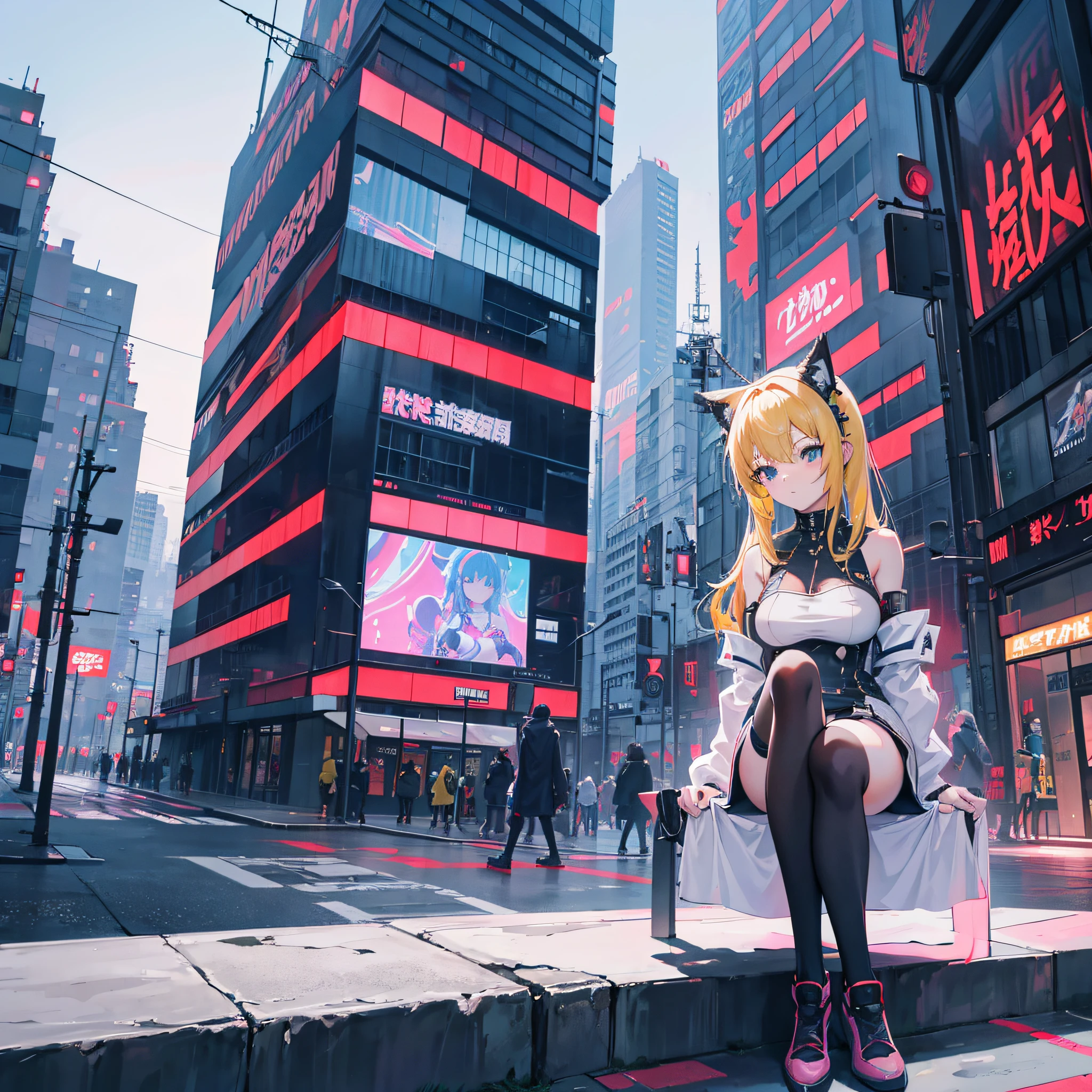 Anime girl sitting on a wall in a city with a phone, seductora chica de anime, Chica de anime cyberpunk, Chica femenina de anime cyberpunk, Badass Anime 8K, Anime Arte cyberpunk, Mejor fondo de pantalla de Anime 4K Konachan, Arte digital cyberpunk anime, arte de anime cyberpunk, Oppai cyberpunk, Estilo anime 4K, Fondo de pantalla de anime 4k