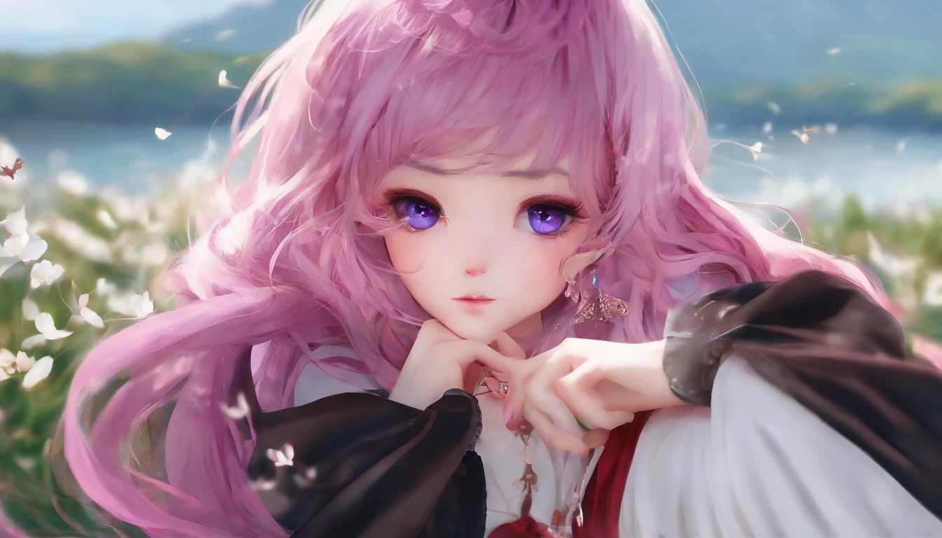 (masterpiece),(best quality:1.1),(ultra-detailed),best illustration,finely detail,(portrait:1.1),(intense close-up),watercolor drawing)floating,1girl,solo,13 years old,slim,(extremely delicate and beautiful face),(detailed pink eyes),pink thick lips,(disheveled hair),(wearing a baggy T-shirt),soft and lazy,(simple background:1.2)whole colored background,clear,4K