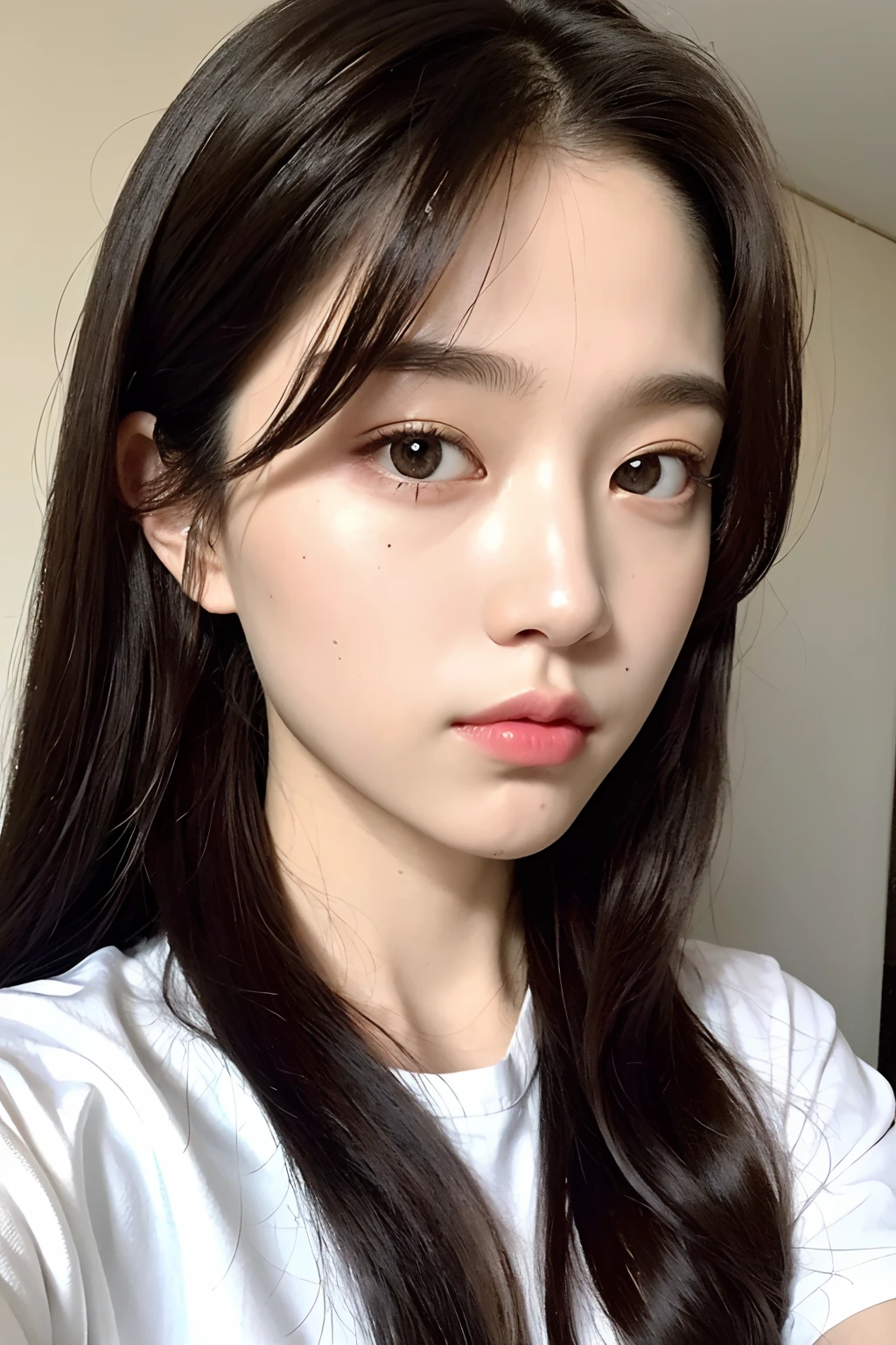 ((Best quality, 8k, Masterpiece :1.3)), full body, 1 adorable girl, youthful, (random hairstyles), tomboy outfit :1.aesthetic selfie, Ultra-detailed face, Detailed eyes, Double eyelid, doe-eyed, aesthetic pose, (random aesthetic background)